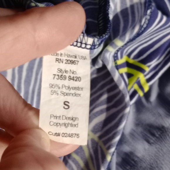 Tory Richard Honolulu abstract topical leaf tunic style dress w/ pockets small - Picture 7 of 7